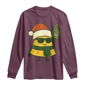 GB Fan Christmas Long Sleeve Shirt Gifts for Sports Fans Santa Hat TS10 Maroon Print Your Wear