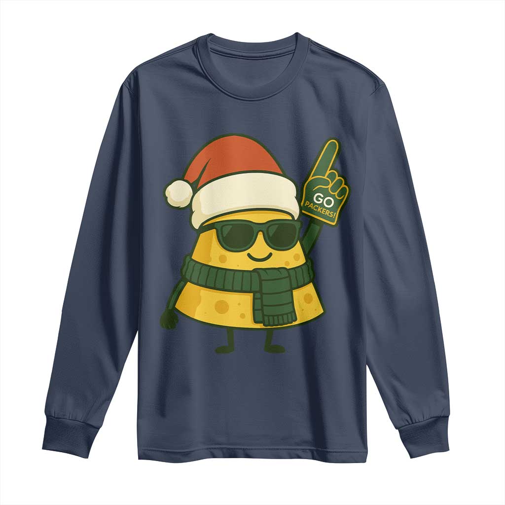 GB Fan Christmas Long Sleeve Shirt Gifts for Sports Fans Santa Hat TS10 Navy Print Your Wear