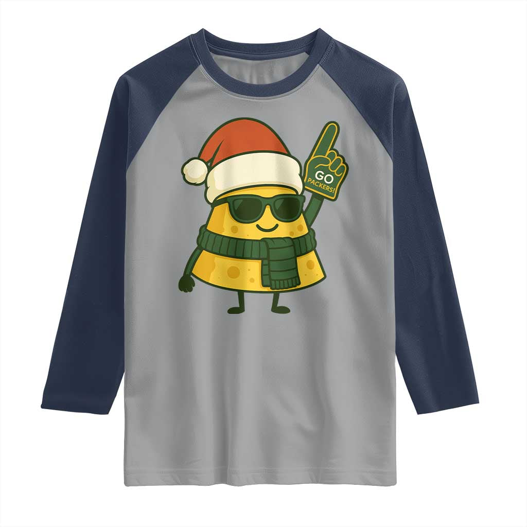 GB Fan Christmas Raglan Shirt Gifts for Sports Fans Santa Hat TS10 Sport Gray Navy Print Your Wear