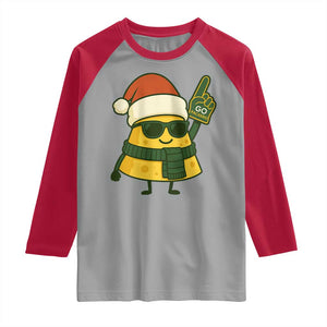 GB Fan Christmas Raglan Shirt Gifts for Sports Fans Santa Hat TS10 Sport Gray Red Print Your Wear