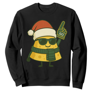 Green Bay Fan Christmas Sweatshirt Gifts for Sports Fans Santa Hat TS10 Black Print Your Wear