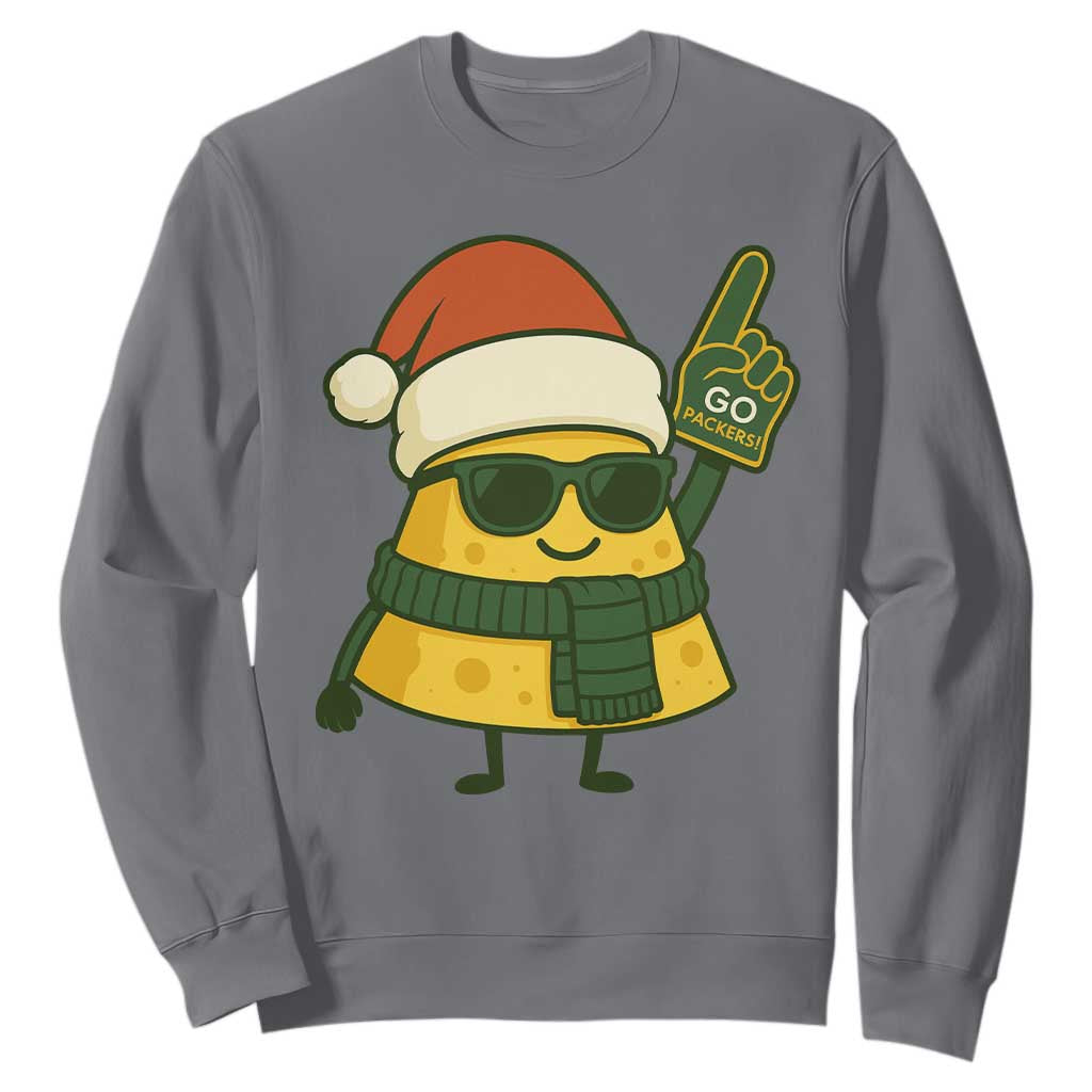 Green Bay Fan Christmas Sweatshirt Gifts for Sports Fans Santa Hat TS10 Charcoal Print Your Wear