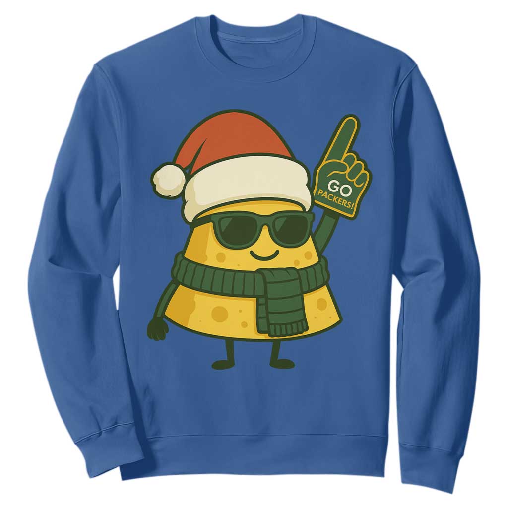 Green Bay Fan Christmas Sweatshirt Gifts for Sports Fans Santa Hat TS10 Royal Blue Print Your Wear