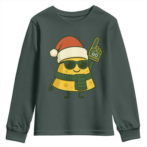 GB Fan Christmas Youth Sweatshirt Gifts for Sports Fans Santa Hat TS10 Dark Forest Green Print Your Wear