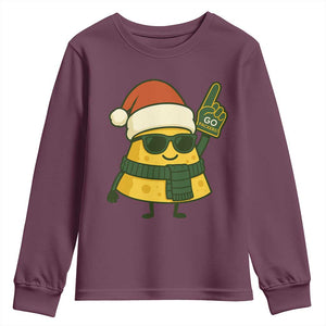 GB Fan Christmas Youth Sweatshirt Gifts for Sports Fans Santa Hat TS10 Maroon Print Your Wear