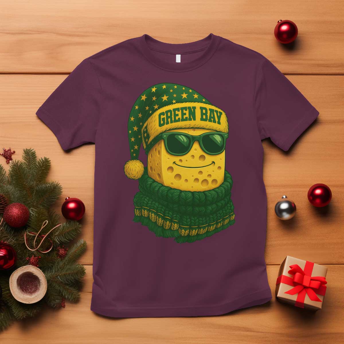 Christmas GB T Shirt Gifts for Sports Fans Santa Hat TS10 Maroon Print Your Wear