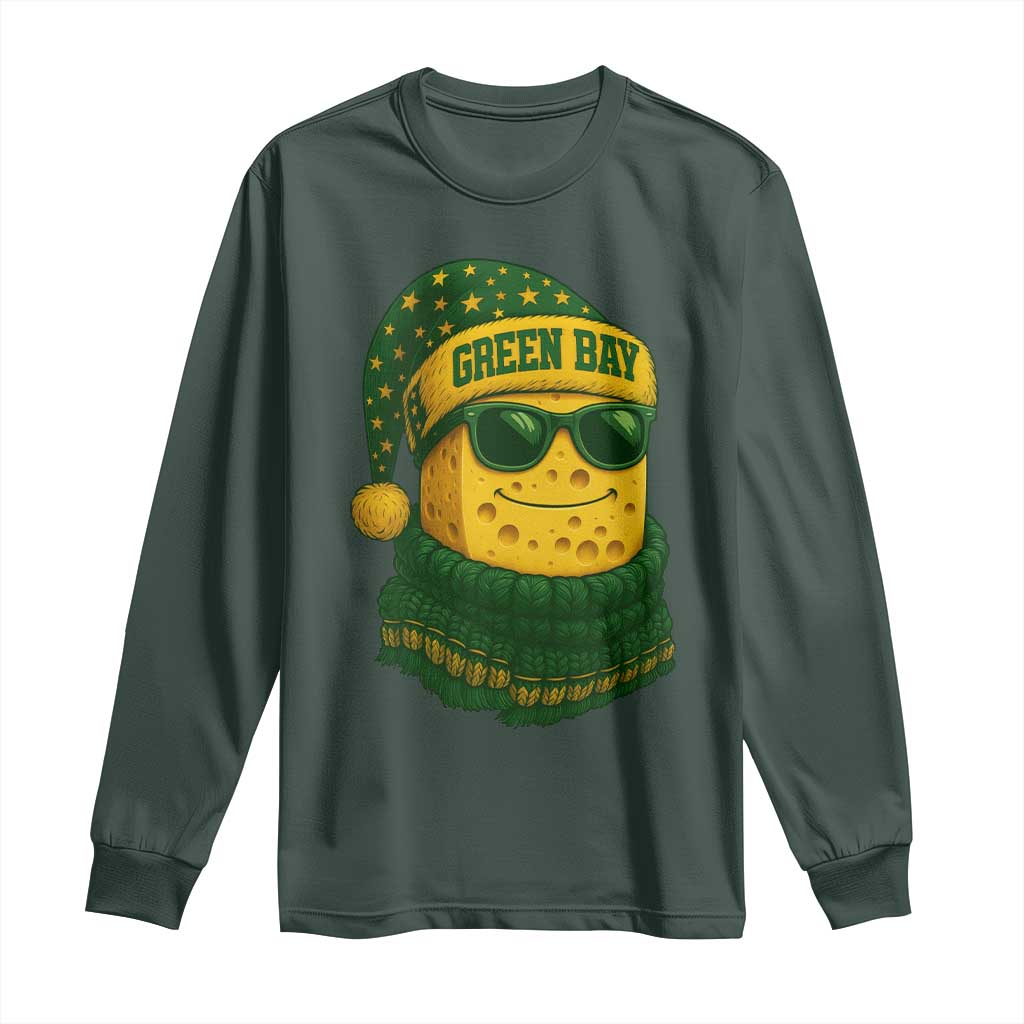 Christmas GB Long Sleeve Shirt Gifts for Sports Fans Santa Hat TS10 Dark Forest Green Print Your Wear