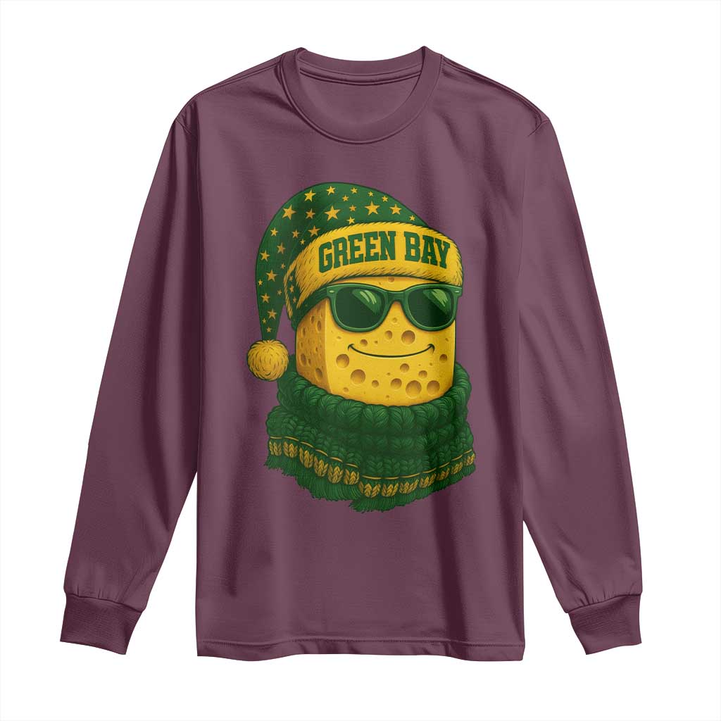 Christmas GB Long Sleeve Shirt Gifts for Sports Fans Santa Hat TS10 Maroon Print Your Wear