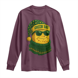 Christmas GB Long Sleeve Shirt Gifts for Sports Fans Santa Hat TS10 Maroon Print Your Wear