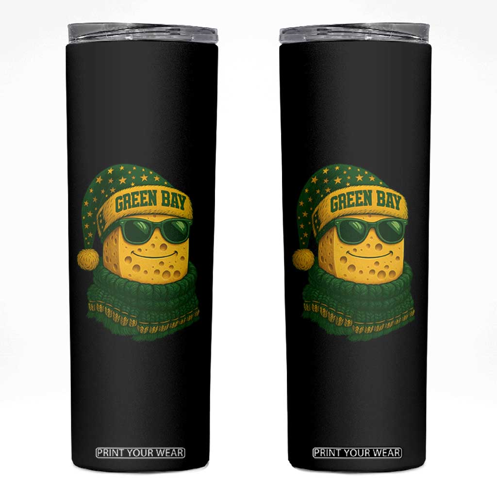 Christmas GB Skinny Tumbler Gifts for Sports Fans Santa Hat TS10 Black Print Your Wear