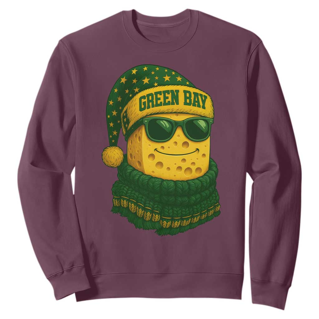 Christmas GB Sweatshirt Gifts for Sports Fans Santa Hat TS10 Maroon Print Your Wear