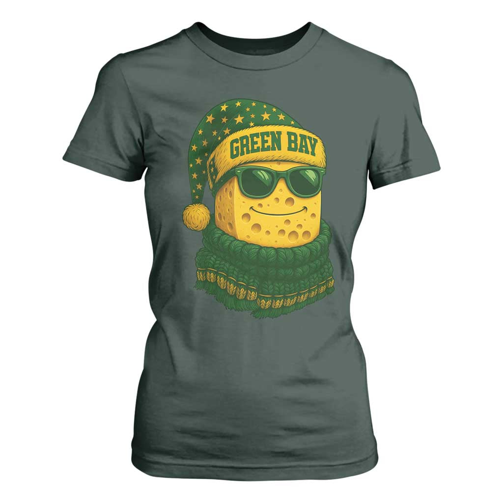 Christmas GB T Shirt For Women Gifts for Sports Fans Santa Hat TS10 Dark Forest Green Print Your Wear