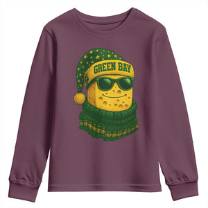 Christmas GB Youth Sweatshirt Gifts for Sports Fans Santa Hat TS10 Maroon Print Your Wear