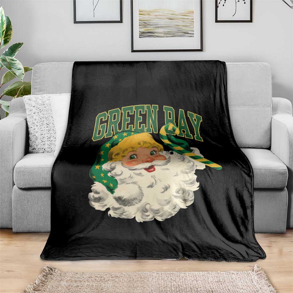 Christmas GB Fan Throw Blanket Vintage Varsity Retro Santa Claus Face Game Day TS10 Print Your Wear