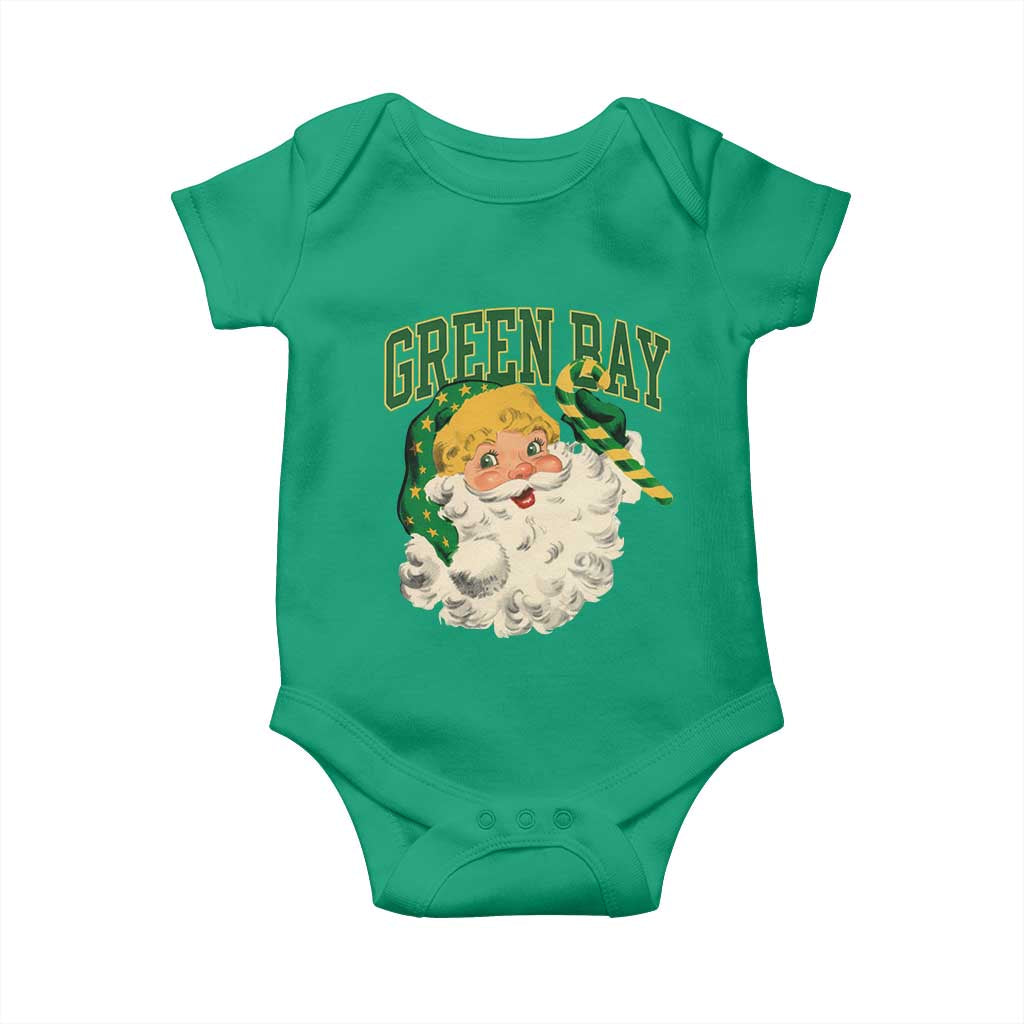 Christmas GB Fan Baby Onesie Vintage Varsity Retro Santa Claus Face Game Day TS10 Irish Green Print Your Wear