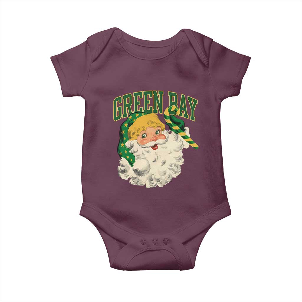 Christmas GB Fan Baby Onesie Vintage Varsity Retro Santa Claus Face Game Day TS10 Maroon Print Your Wear