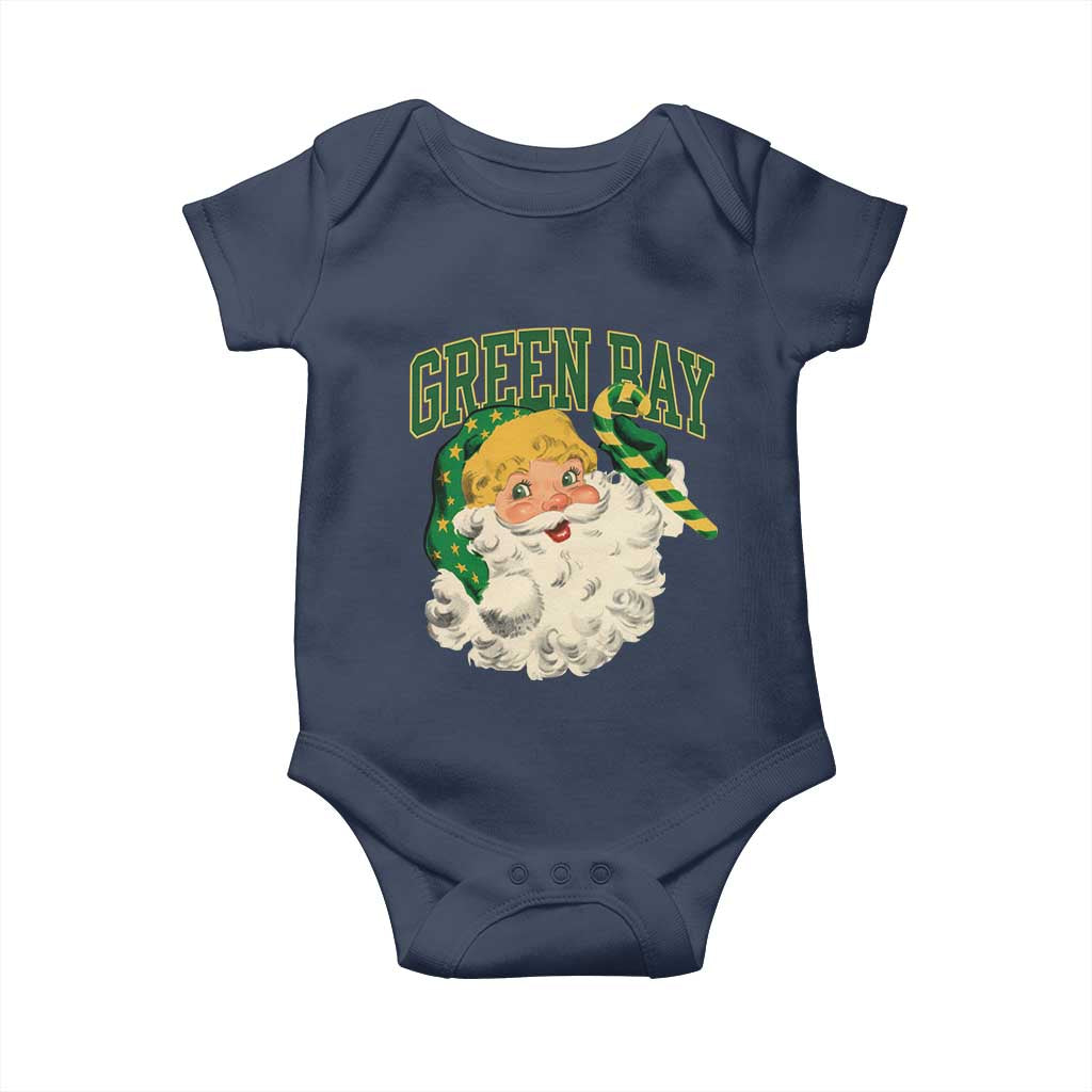 Christmas GB Fan Baby Onesie Vintage Varsity Retro Santa Claus Face Game Day TS10 Navy Print Your Wear