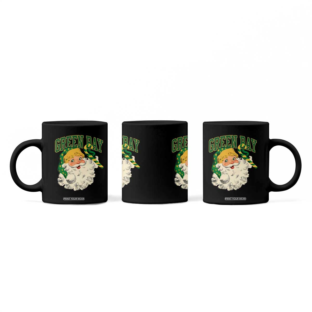 Christmas GB Fan Coffee Mug Vintage Varsity Retro Santa Claus Face Game Day TS10 Print Your Wear