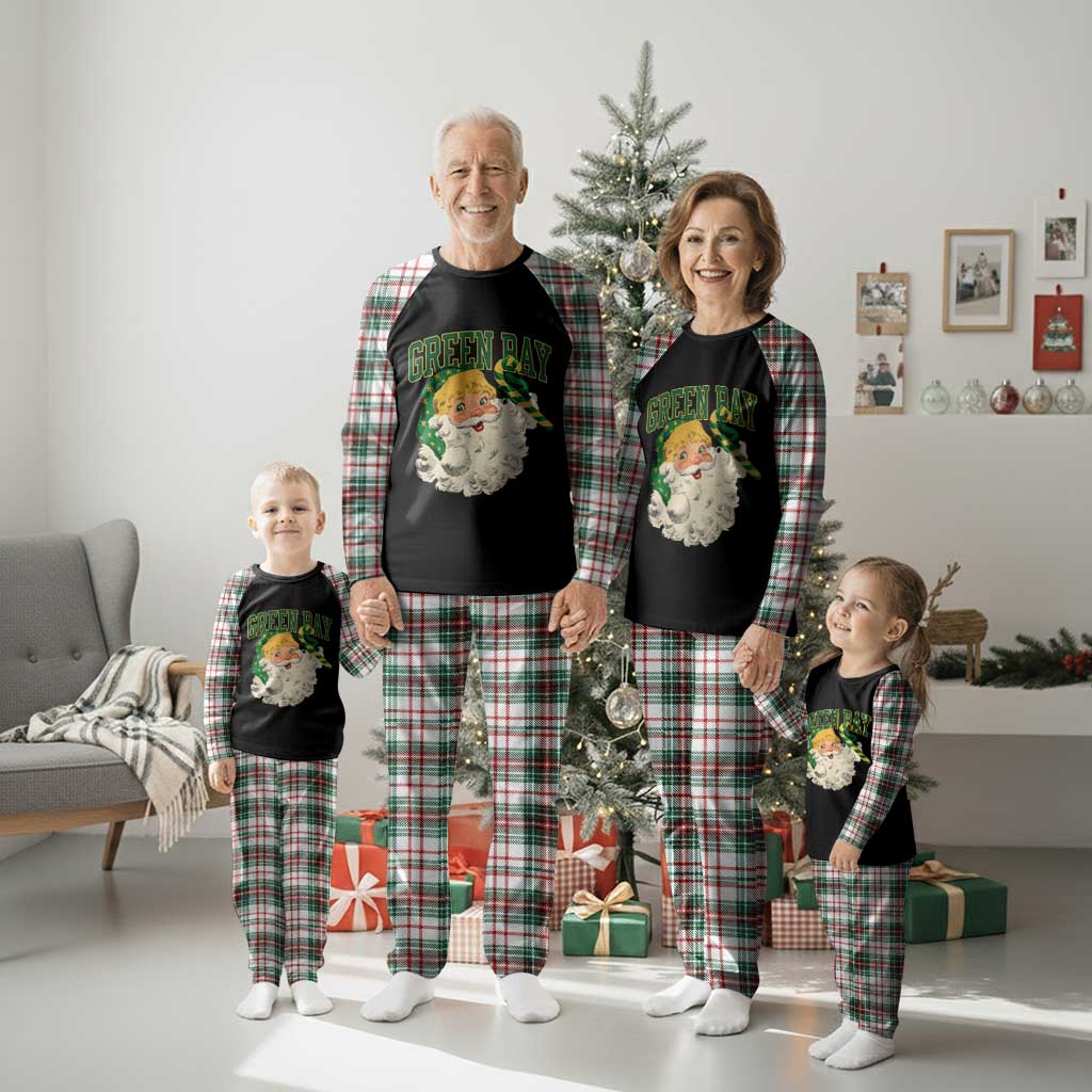 Christmas GB Fan Plaid Pajama Set Vintage Varsity Retro Santa Claus Face Game Day TS10 Christmas Plaid Print Your Wear