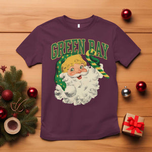 Christmas GB Fan T Shirt Vintage Varsity Retro Santa Claus Face Game Day TS10 Maroon Print Your Wear