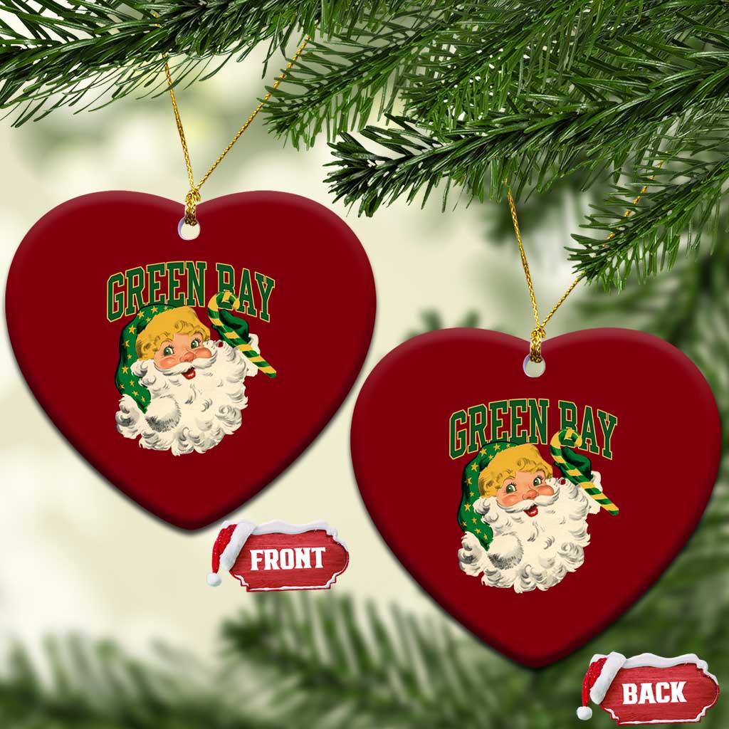Christmas GB Fan Ceramic Ornament Vintage Varsity Retro Santa Claus Face Game Day TS10 Print Your Wear