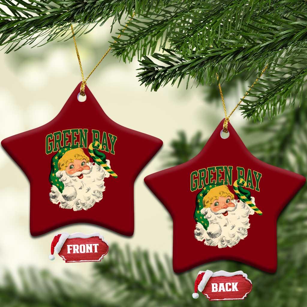 Christmas GB Fan Ceramic Ornament Vintage Varsity Retro Santa Claus Face Game Day TS10 Print Your Wear