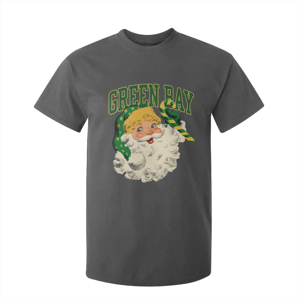 Christmas GB Fan T Shirt For Kid Vintage Varsity Retro Santa Claus Face Game Day TS10 Dark Heather Print Your Wear
