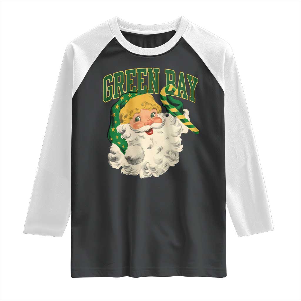 Christmas GB Fan Raglan Shirt Vintage Varsity Retro Santa Claus Face Game Day TS10 Black White Print Your Wear