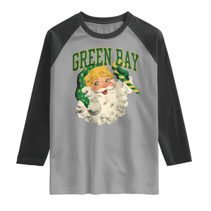 Christmas GB Fan Raglan Shirt Vintage Varsity Retro Santa Claus Face Game Day TS10 Sport Gray Black Print Your Wear