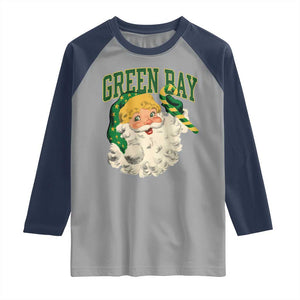 Christmas GB Fan Raglan Shirt Vintage Varsity Retro Santa Claus Face Game Day TS10 Sport Gray Navy Print Your Wear