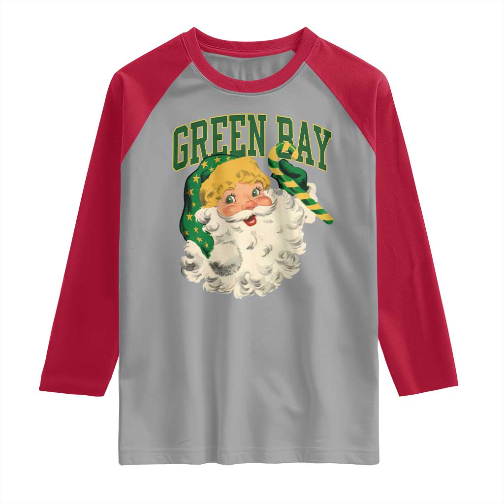 Christmas GB Fan Raglan Shirt Vintage Varsity Retro Santa Claus Face Game Day TS10 Sport Gray Red Print Your Wear