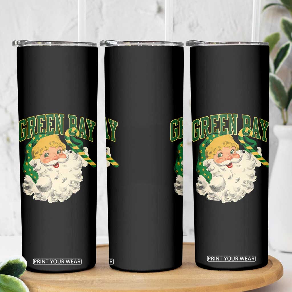 Christmas GB Fan Skinny Tumbler Vintage Varsity Retro Santa Claus Face Game Day TS10 Print Your Wear