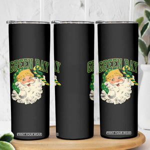 Christmas GB Fan Skinny Tumbler Vintage Varsity Retro Santa Claus Face Game Day TS10 Print Your Wear