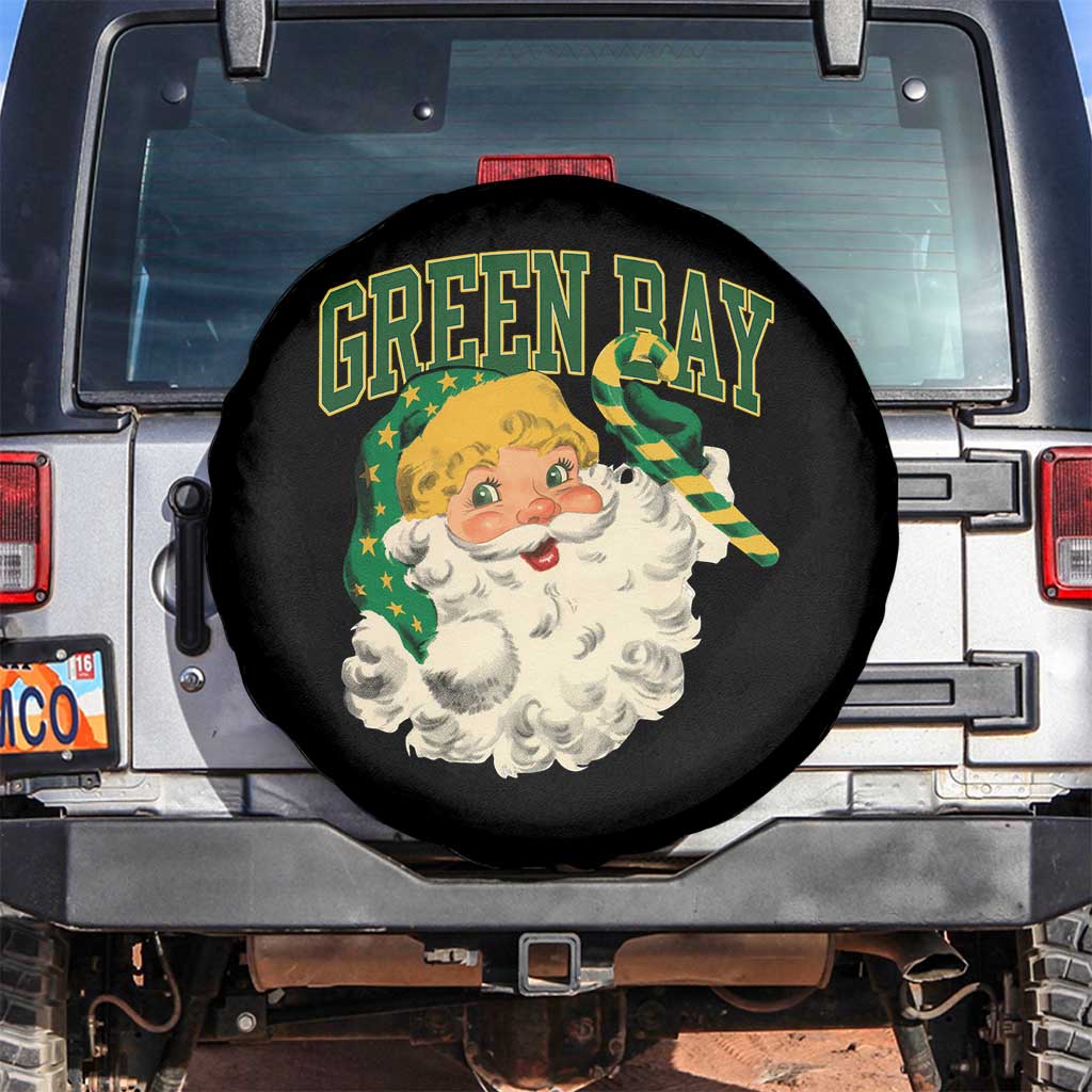 Christmas GB Fan Spare Tire Cover Vintage Varsity Retro Santa Claus Face Game Day TS10 No hole Black Print Your Wear