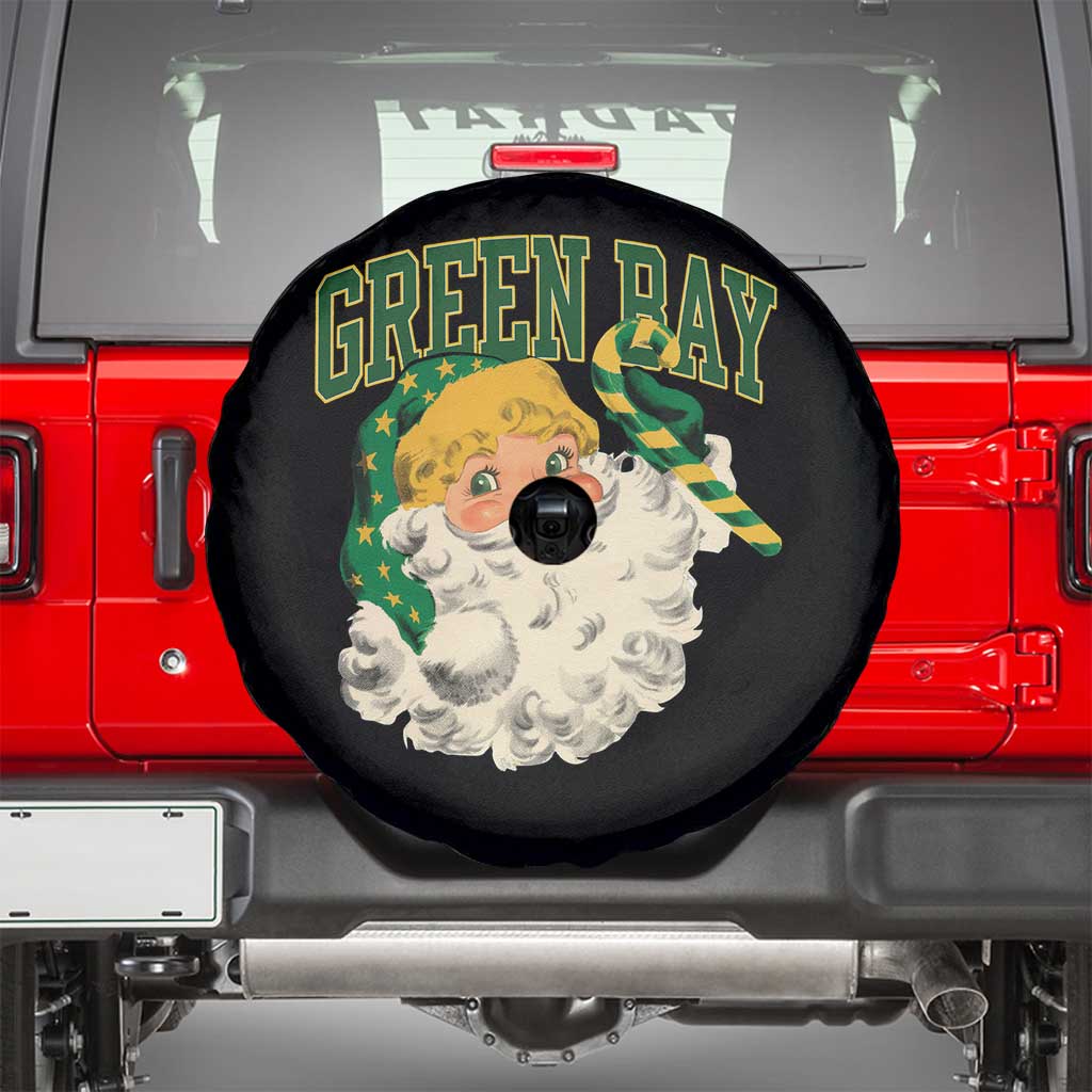 Christmas GB Fan Spare Tire Cover Vintage Varsity Retro Santa Claus Face Game Day TS10 Black Print Your Wear