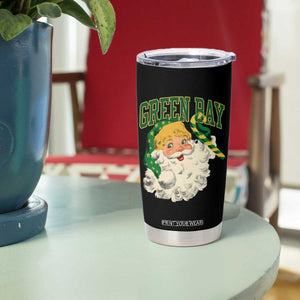Christmas Green Bay Fan Tumbler Cup Vintage Varsity Retro Santa Claus Face Game Day TS10 Print Your Wear