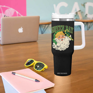 Christmas GB Fan Tumbler With Handle Vintage Varsity Retro Santa Claus Face Game Day TS10 Print Your Wear