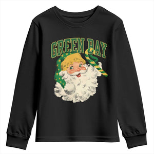 Christmas GB Fan Youth Sweatshirt Vintage Varsity Retro Santa Claus Face Game Day TS10 Black Print Your Wear