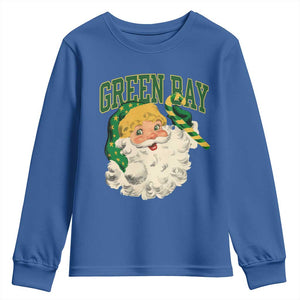 Christmas GB Fan Youth Sweatshirt Vintage Varsity Retro Santa Claus Face Game Day TS10 Royal Blue Print Your Wear