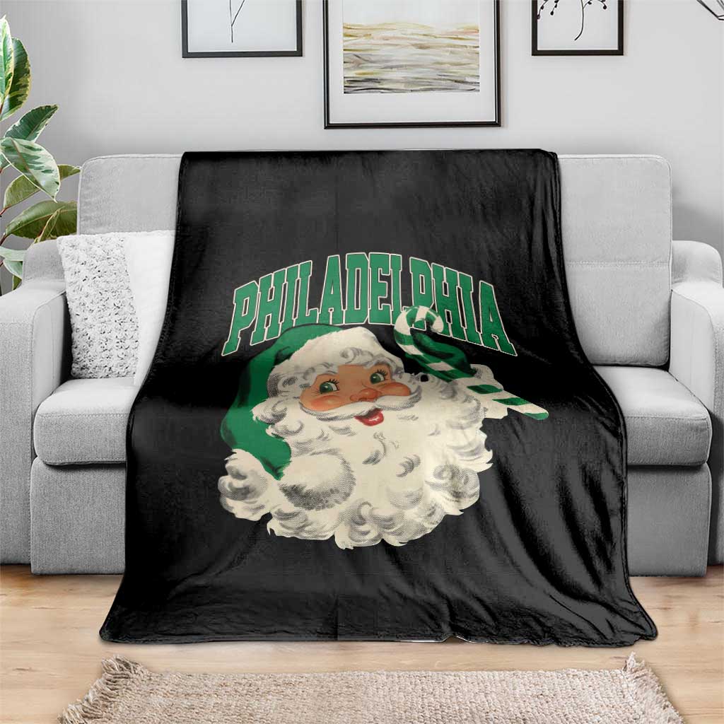 Christmas PFE Throw Blanket Vintage Varsity Retro Santa Face Game Day TS10 Print Your Wear