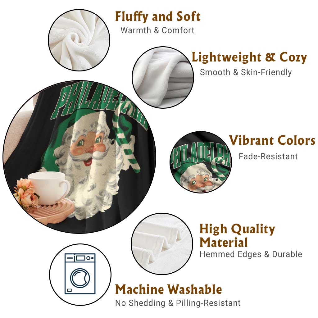 Christmas PFE Throw Blanket Vintage Varsity Retro Santa Face Game Day TS10 Print Your Wear
