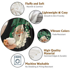 Christmas PFE Throw Blanket Vintage Varsity Retro Santa Face Game Day TS10 Print Your Wear