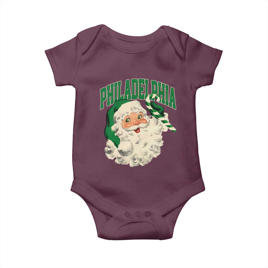 Christmas PFE Baby Onesie Vintage Varsity Retro Santa Face Game Day TS10 Maroon Print Your Wear