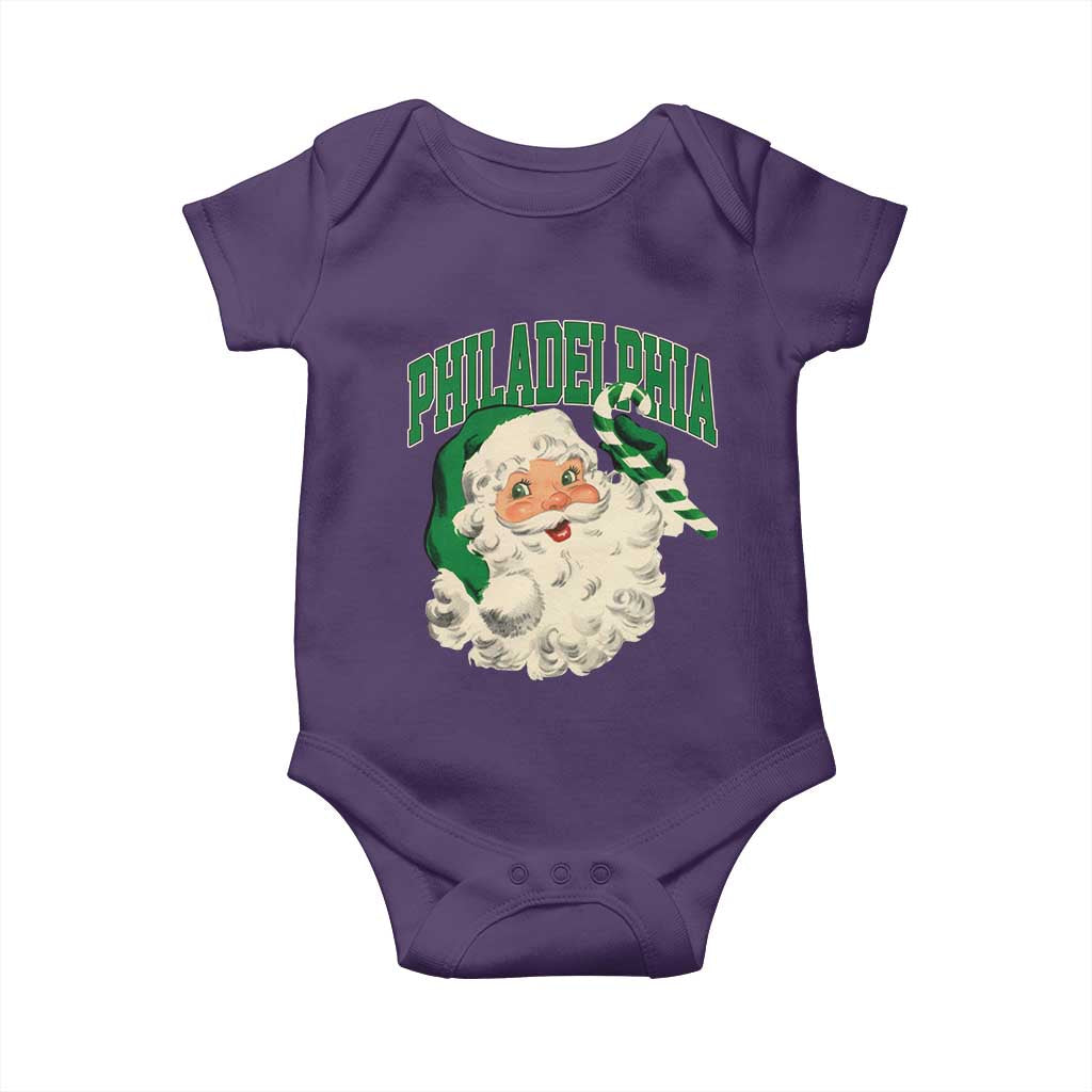 Christmas PFE Baby Onesie Vintage Varsity Retro Santa Face Game Day TS10 Purple Print Your Wear