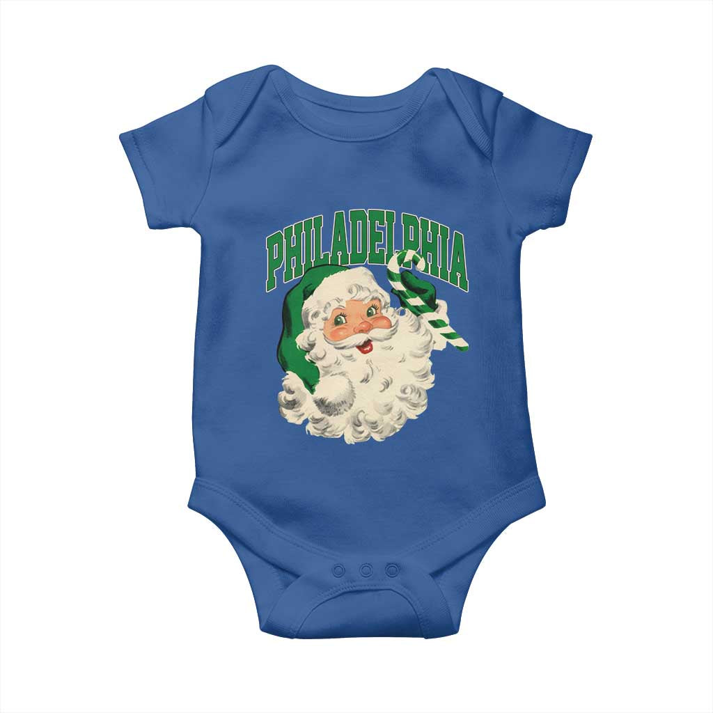 Christmas PFE Baby Onesie Vintage Varsity Retro Santa Face Game Day TS10 Royal Blue Print Your Wear