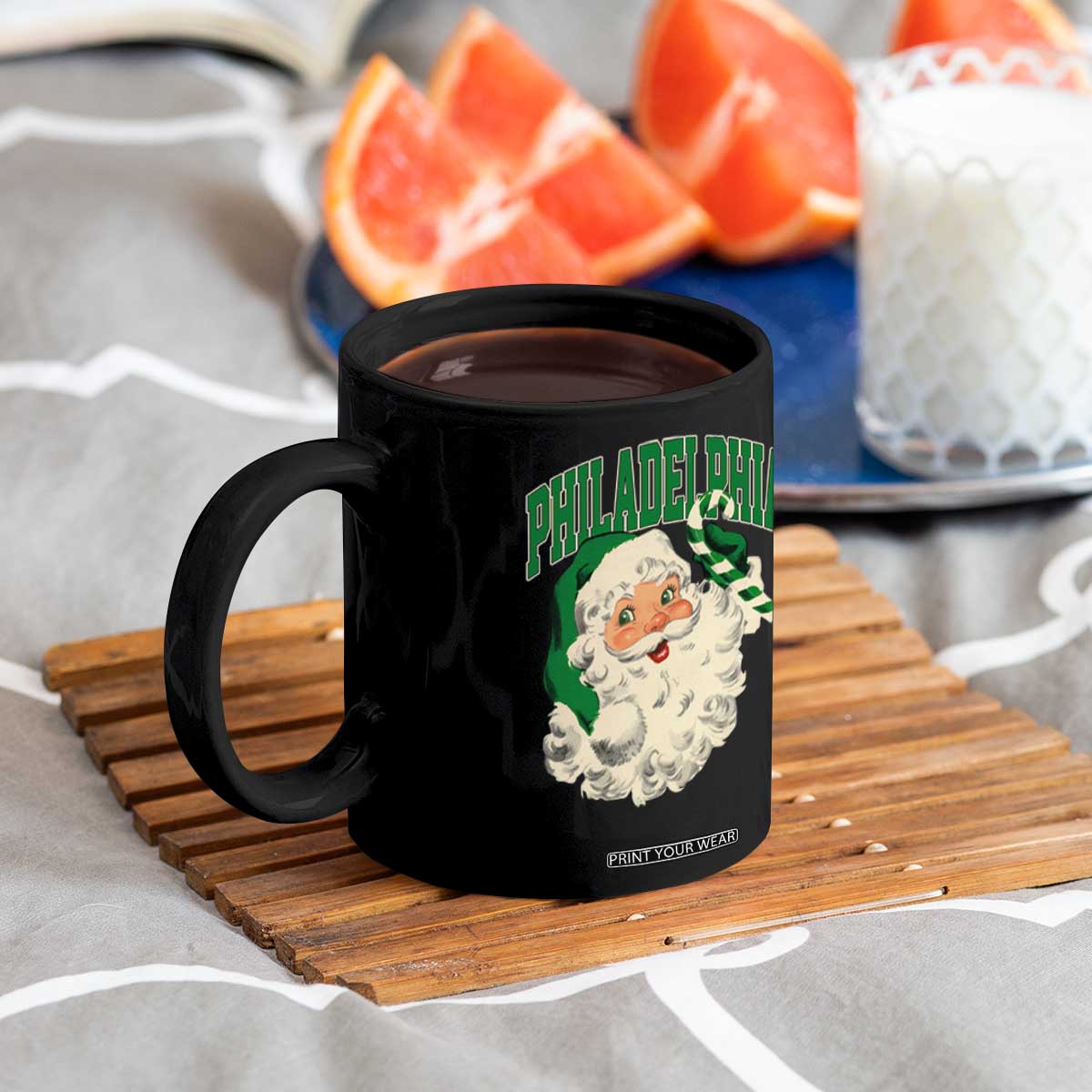 Christmas PFE Coffee Mug Vintage Varsity Retro Santa Face Game Day TS10 Print Your Wear