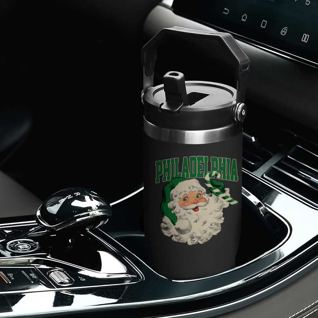Christmas PFE Flip Straw Tumbler Vintage Varsity Retro Santa Face Game Day TS10 Print Your Wear