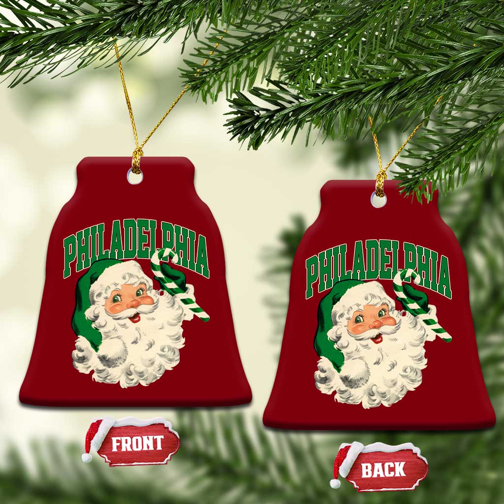 Christmas PFE Ceramic Ornament Vintage Varsity Retro Santa Face Game Day TS10 Print Your Wear