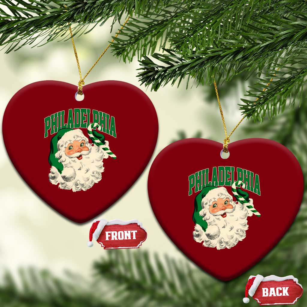 Christmas PFE Ceramic Ornament Vintage Varsity Retro Santa Face Game Day TS10 Print Your Wear