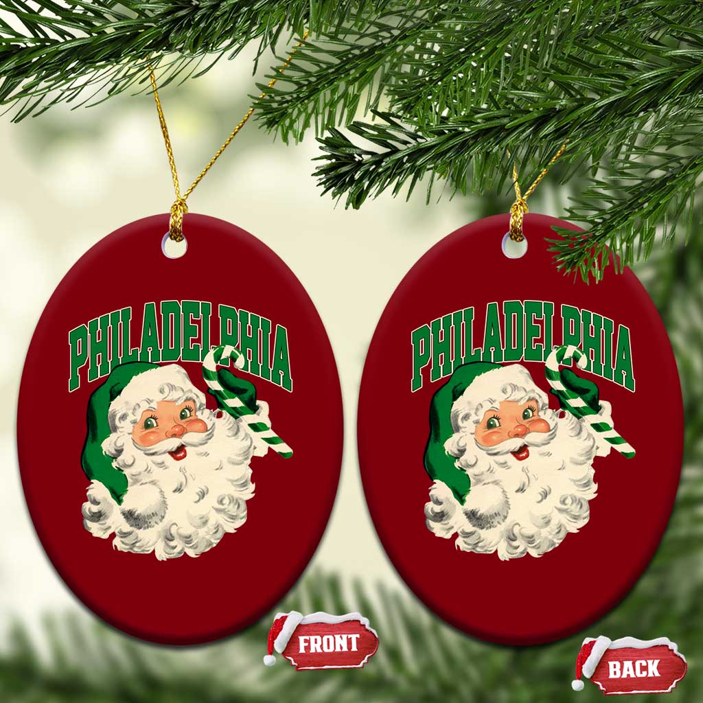 Christmas PFE Ceramic Ornament Vintage Varsity Retro Santa Face Game Day TS10 Print Your Wear